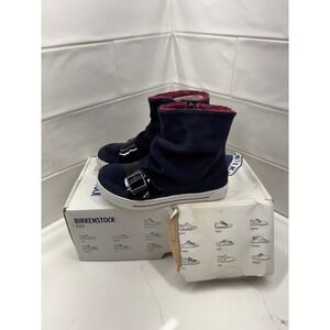 Birkenstock Kids ZW11 Mitten Boot Night Blue Buckle Winter Shoes